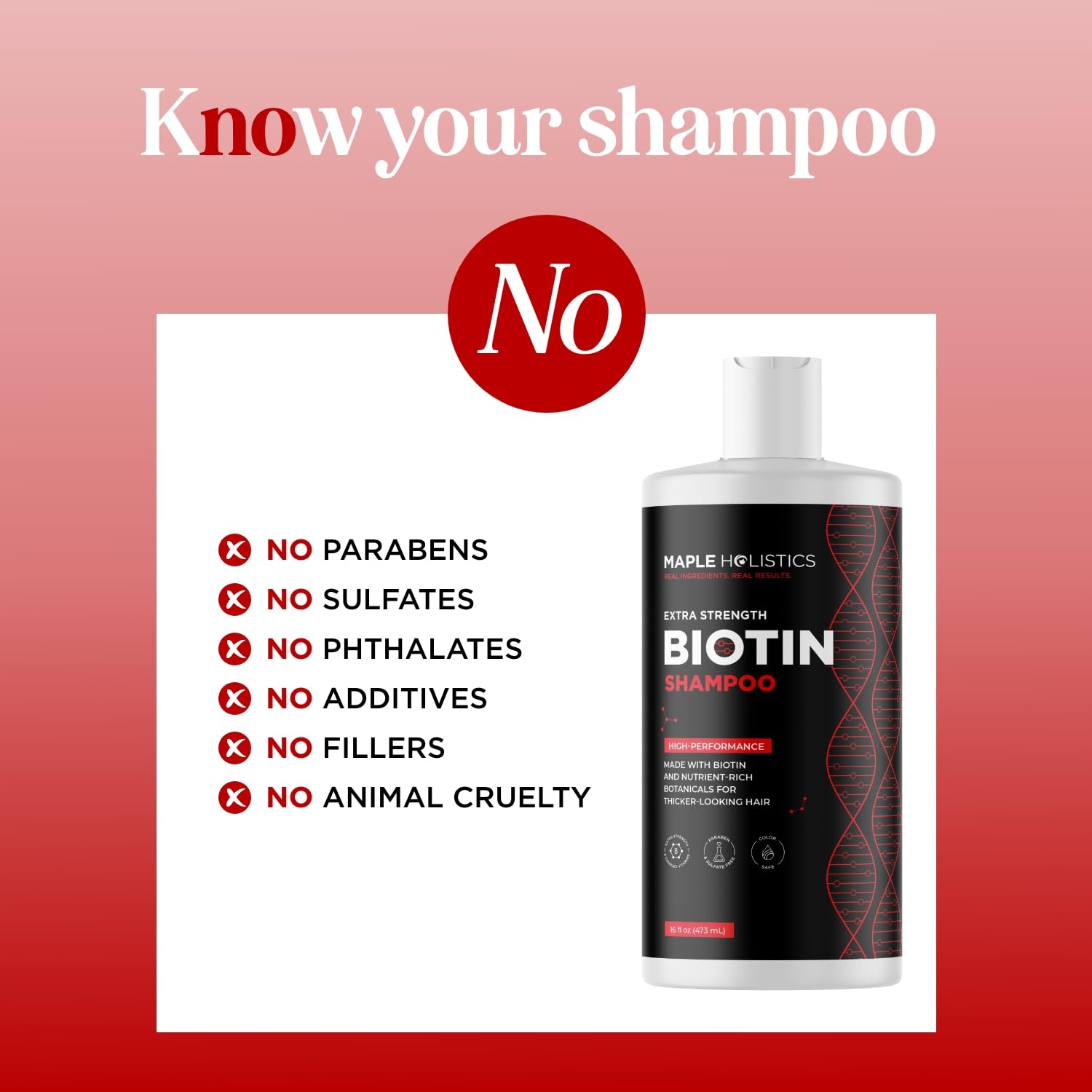 Maple Holistics Ultra Biotin Shampoo lather close-up highlights gentle cleansing