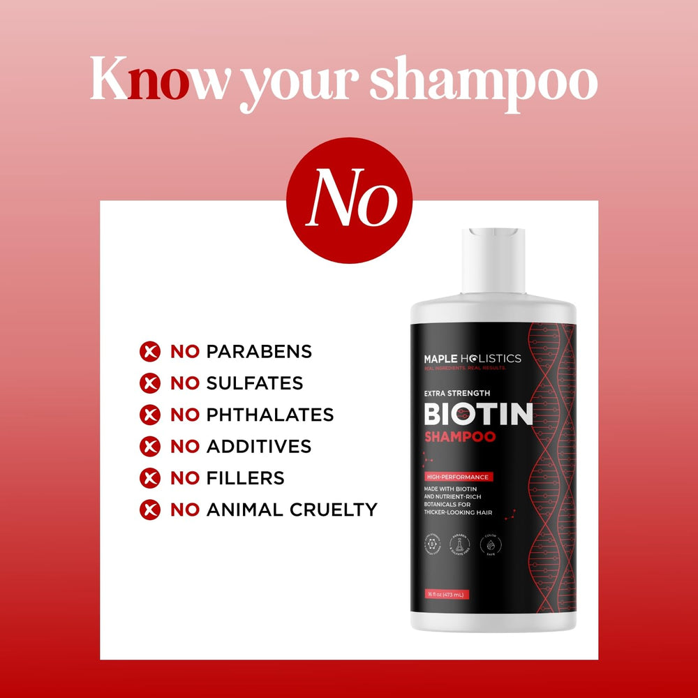 Maple Holistics Ultra Biotin Shampoo lather close-up highlights gentle cleansing