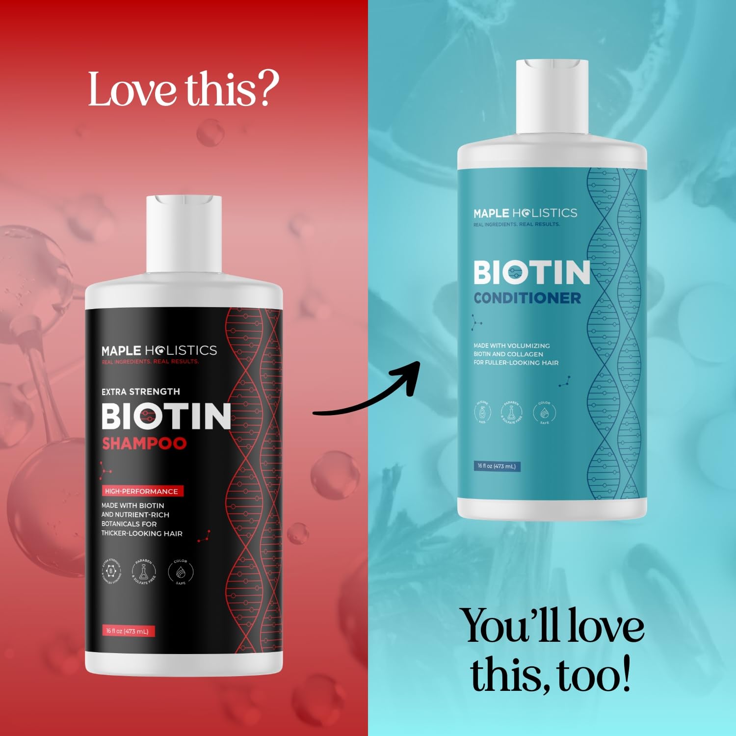 Maple Holistics Ultra Biotin Shampoo root-to-tip care for healthier-looking hair