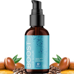 Maple Holistics volumizing biotin hair serum pump bottle for easy daily styling.