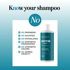 Maple Holistics Biotin Shampoo foam showing gentle sulfate-free cleansing