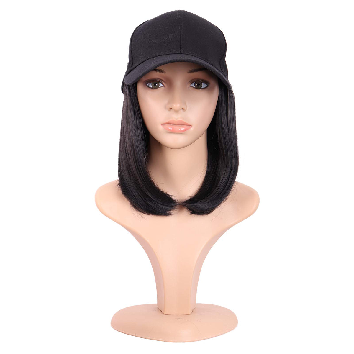 MapofBeauty 12inch short straight wig in black for versatile everyday styling