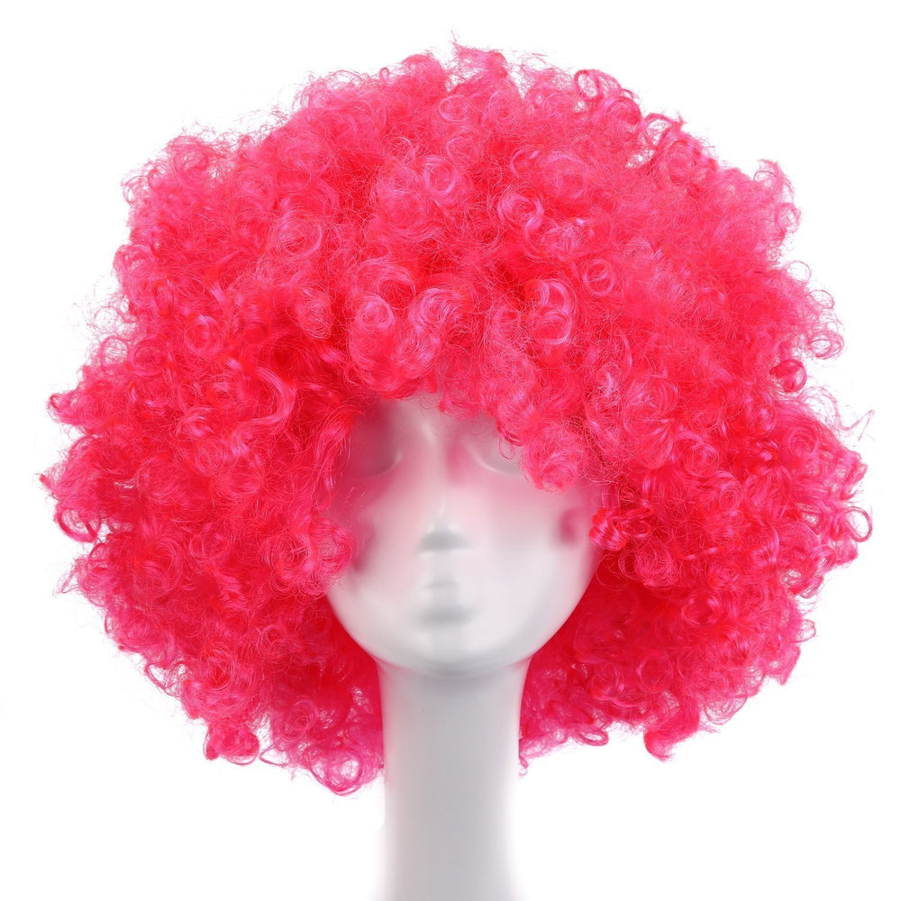 MapofBeauty 35cm fluffy clown wig pink, ideal for playful party looks.