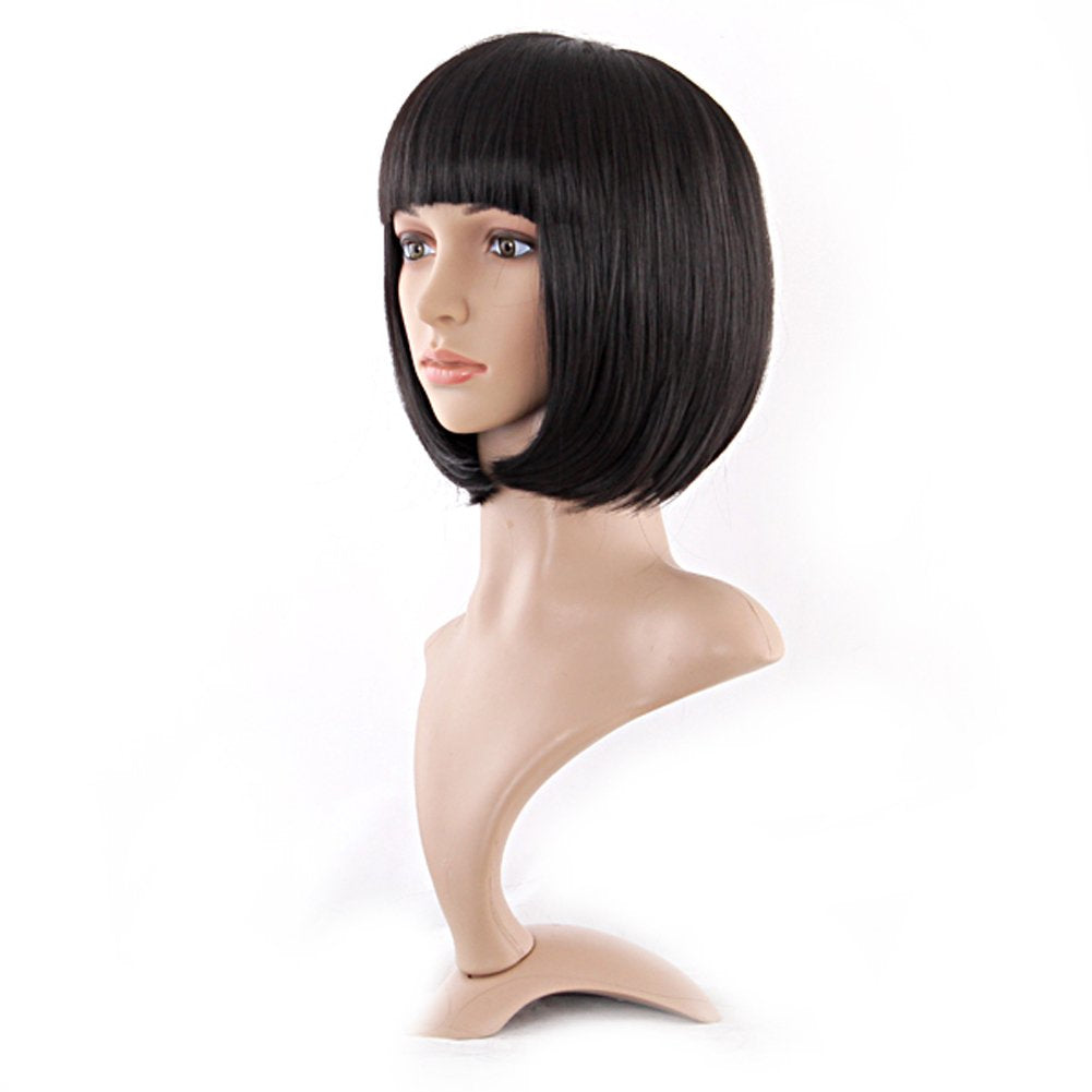 MapofBeauty bob wig back view highlights natural movement and shine.