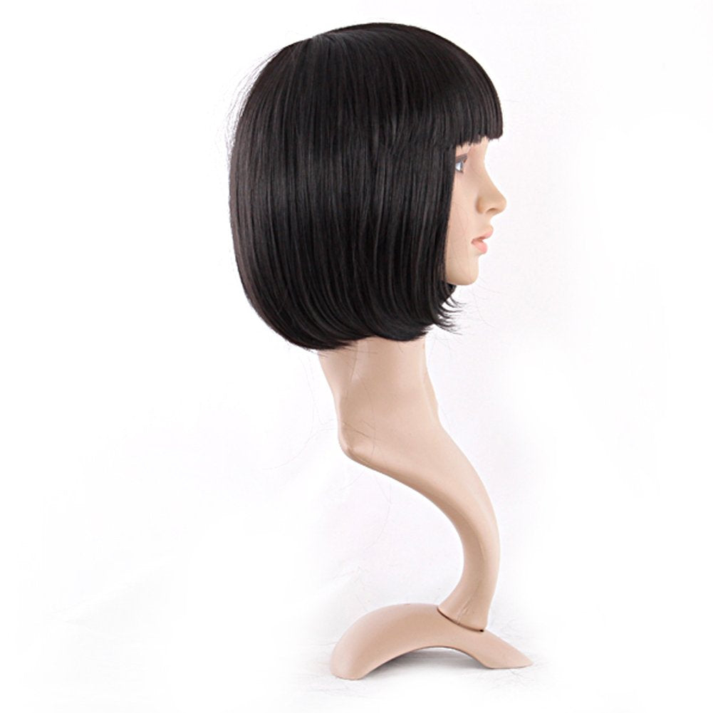 MapofBeauty bob wig 12in side view for quick daily transformation.