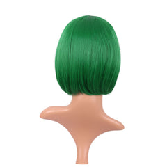 MapofBeauty green bob wig close-up highlights texture and shine