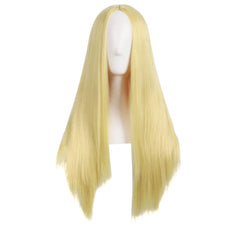MapofBeauty 28-inch wig, straight blonde-yellow, for bold daily looks.