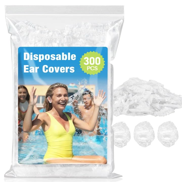 MAQIHAN disposable ear covers pack closeup shows durable waterproof protection for ears