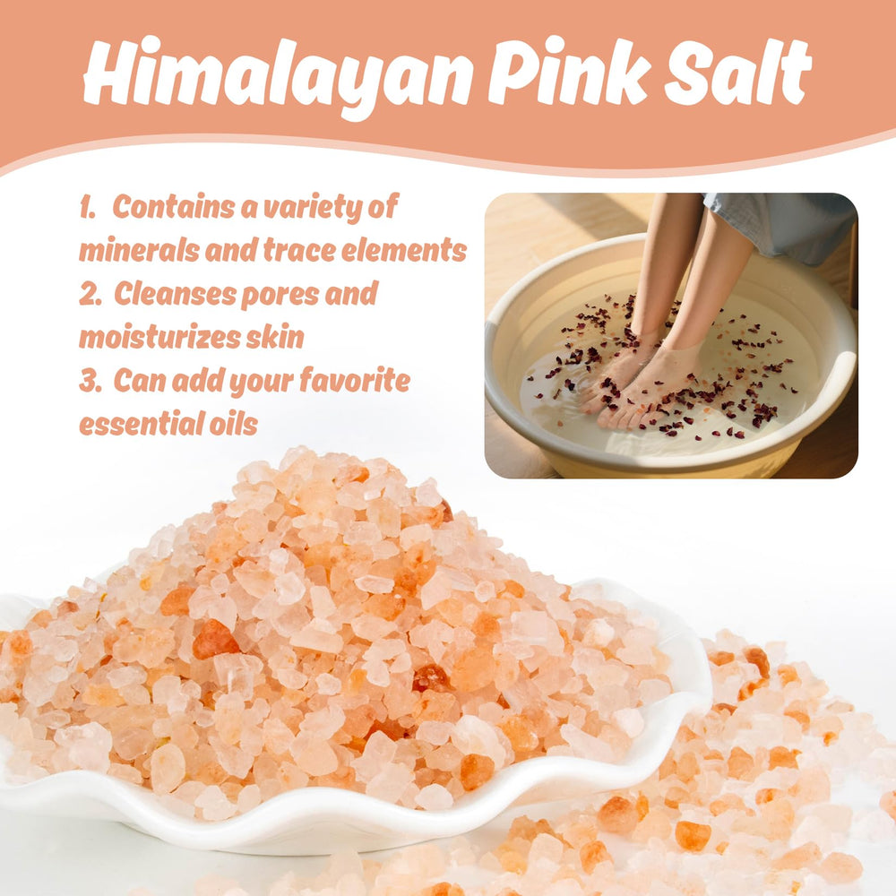 MAQIHAN pink bath salts with rose petals for soft, nourished skin