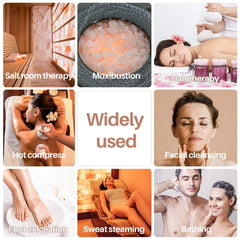 MAQIHAN Pink Salt in warm water promotes relaxation and skin nourishment.