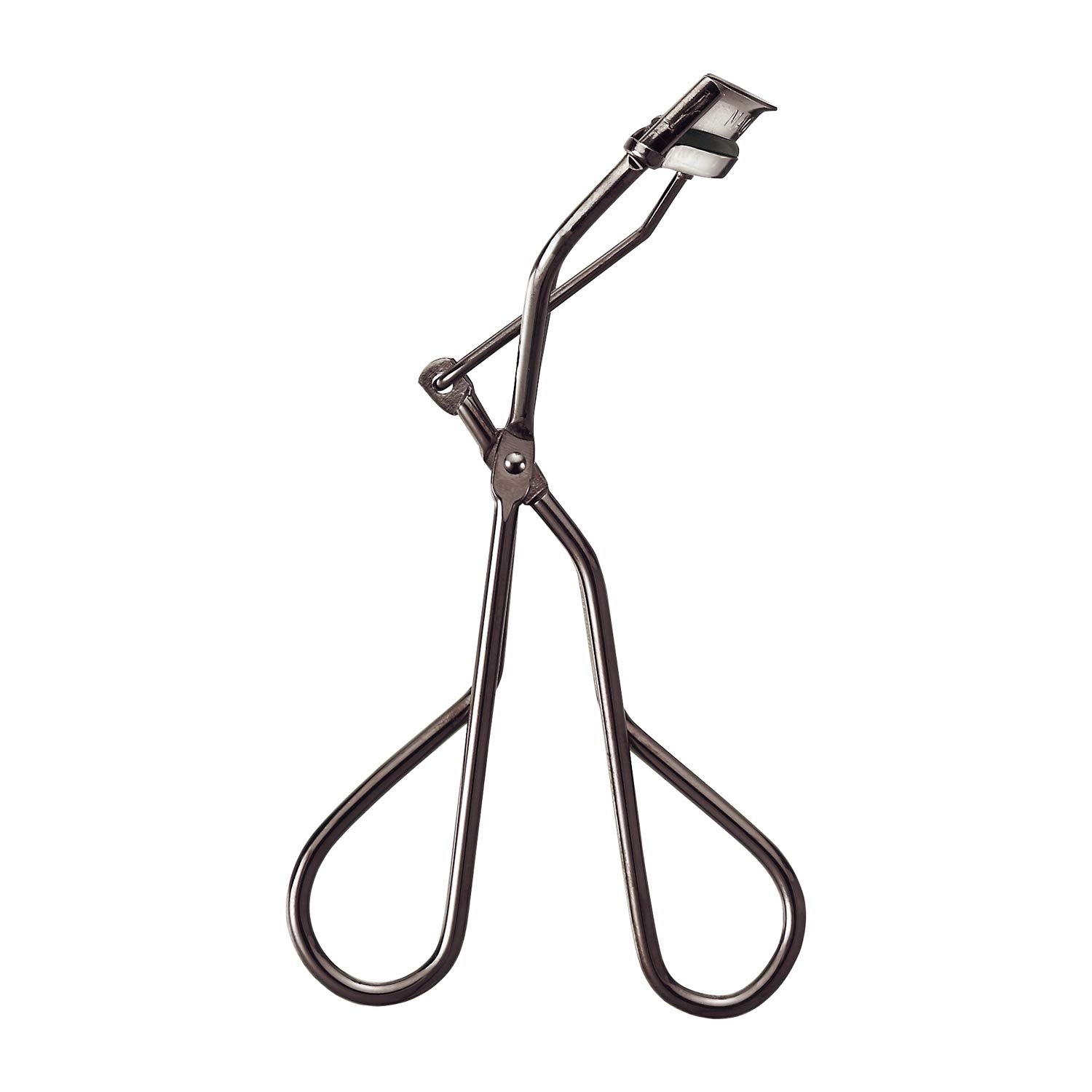 MAQuillAGE Shiseido Edge Free Eyelash Curler close-up shows precise edge-free curling for natural definition.