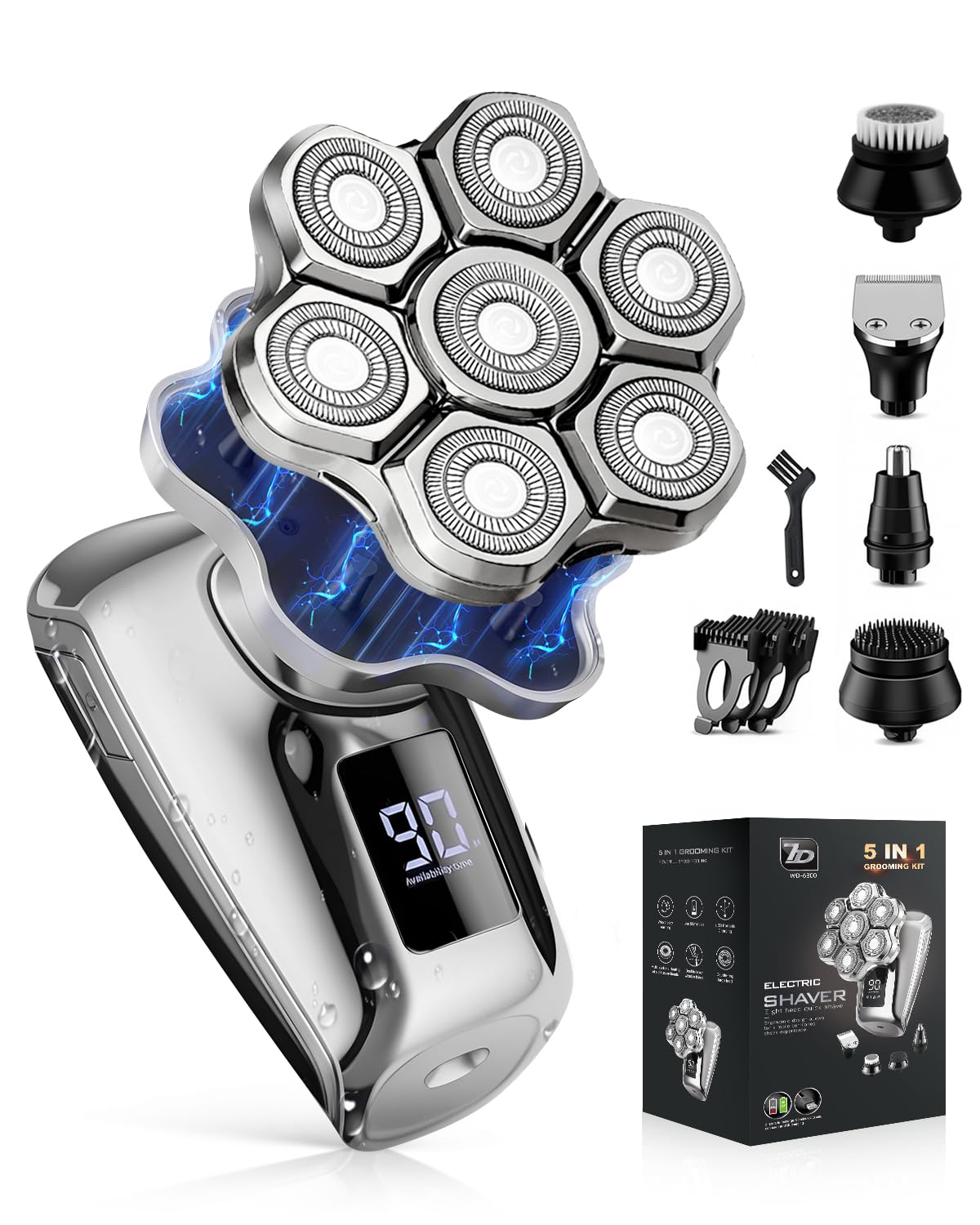 Maraiss Head Shaver magnetic attachment shows easy tool-free head swaps for quick maintenance.