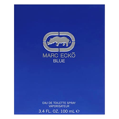 Marc Ecko Blue packaging front highlights modern design and gift-worthy appeal.