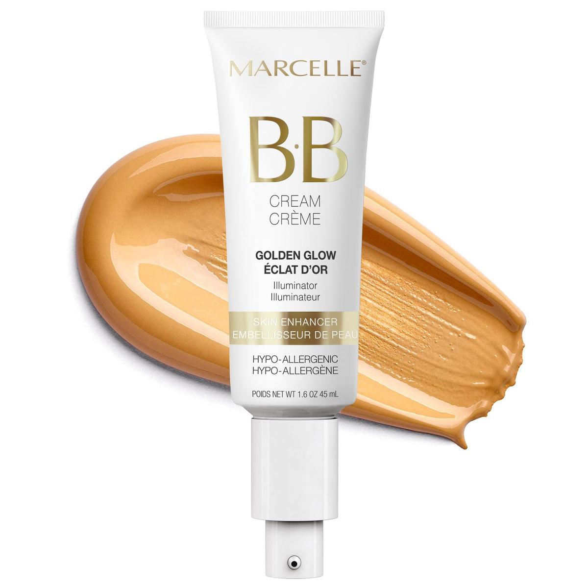 Marcelle BB Cream Golden Glow bottle shows universal shade for natural coverage