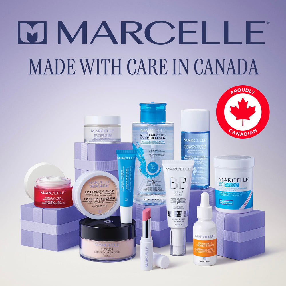 Marcelle pads displayed at home, showing easy integration into skincare routines.