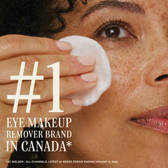 Marcelle pads showing effective removal of stubborn eye makeup effortlessly.