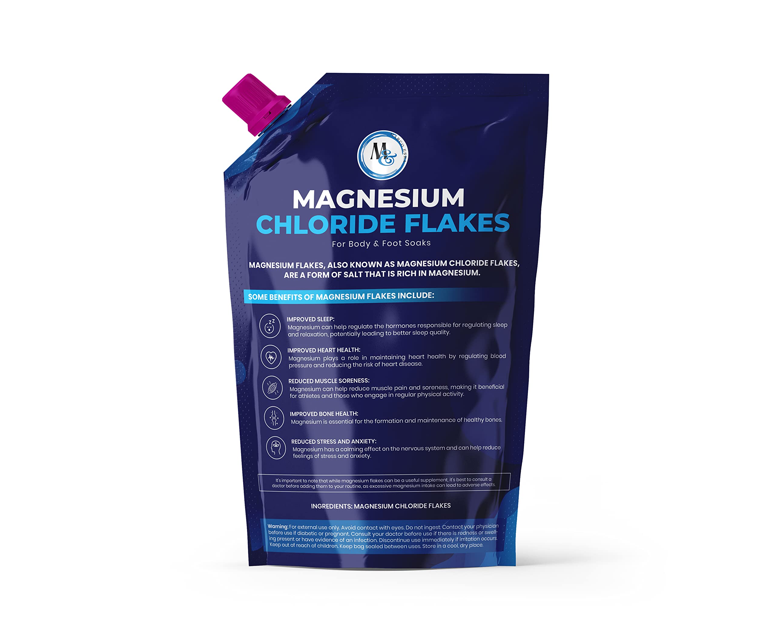 MARCO ESRA Dead Sea Magnesium Flakes dissolving in water for quick, easy bath.