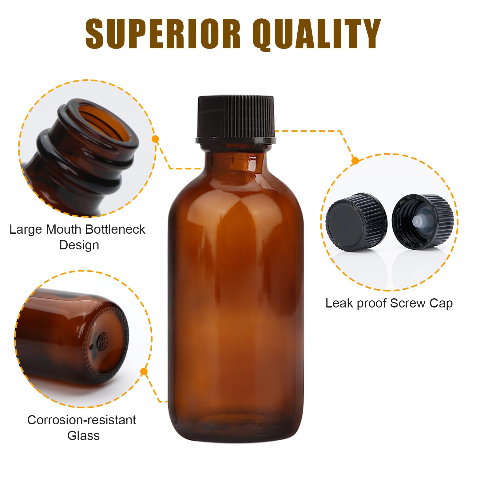 Maredash brown glass bottle for essential oils and homemade extracts.