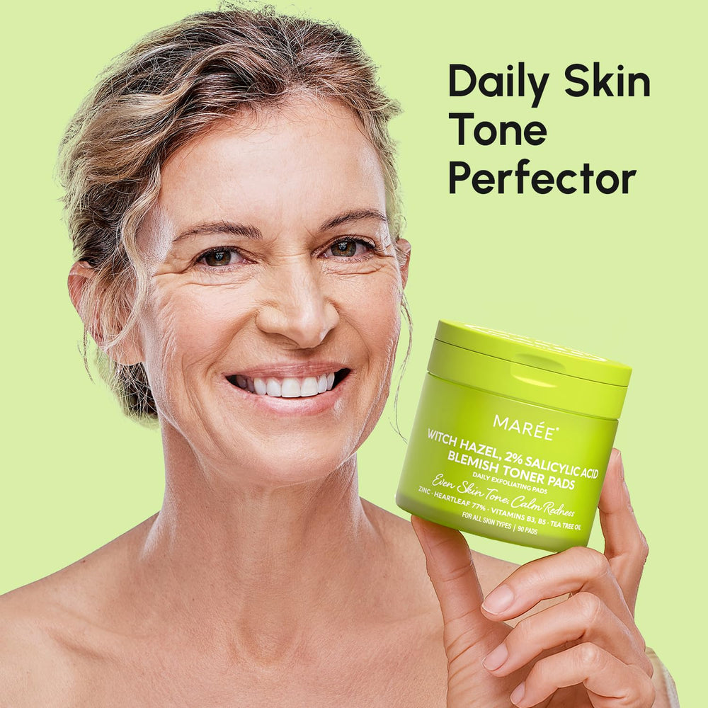 MAREE blemish-clearing pads packaging highlights brand and routine readiness