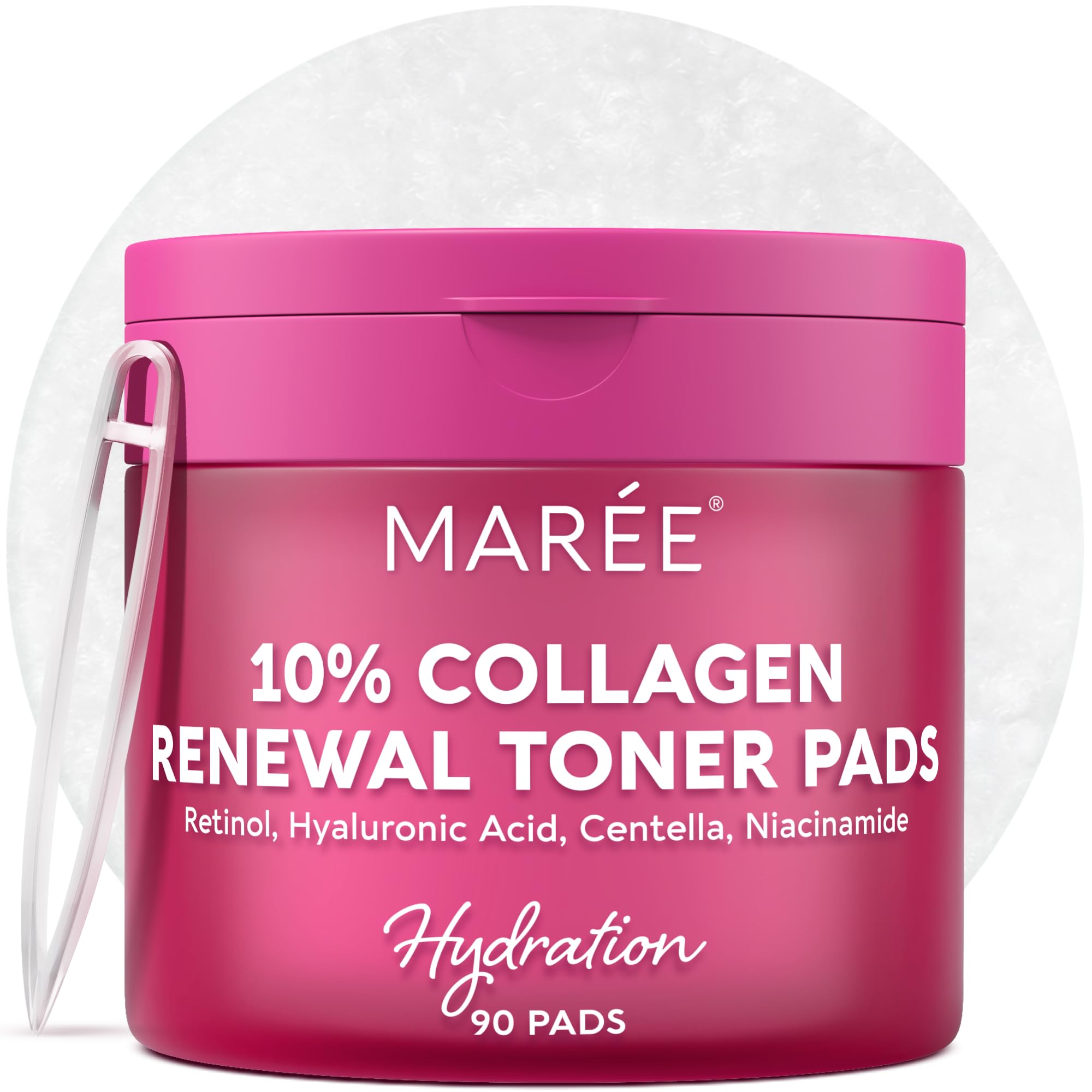 MAREE Collagen Acne Clearing Polishes Pads Pack — hydrating and pore-minimizing facial routine.