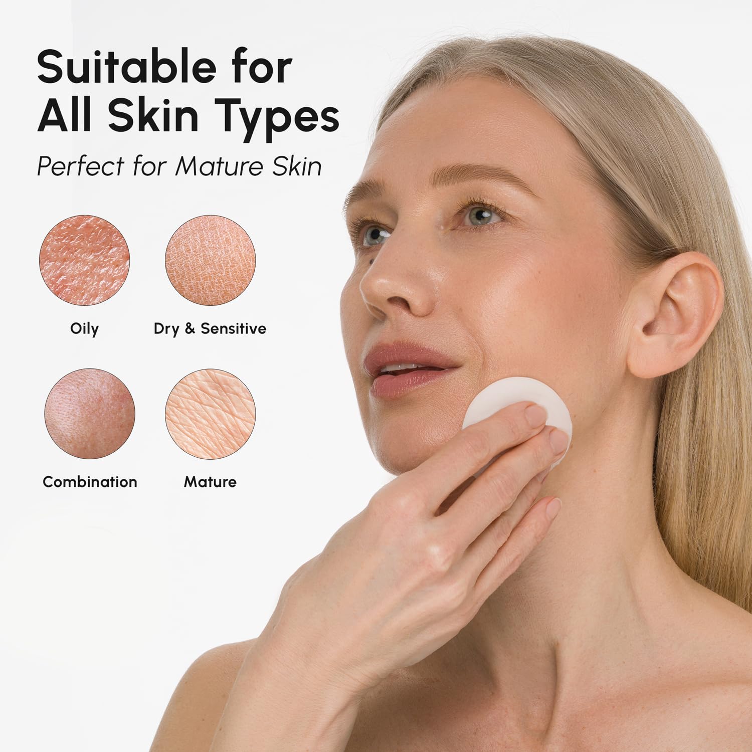 MAREE Collagen Acne Clearing Polish Pad — pore-minimizing look with retinol-enhanced clarity.