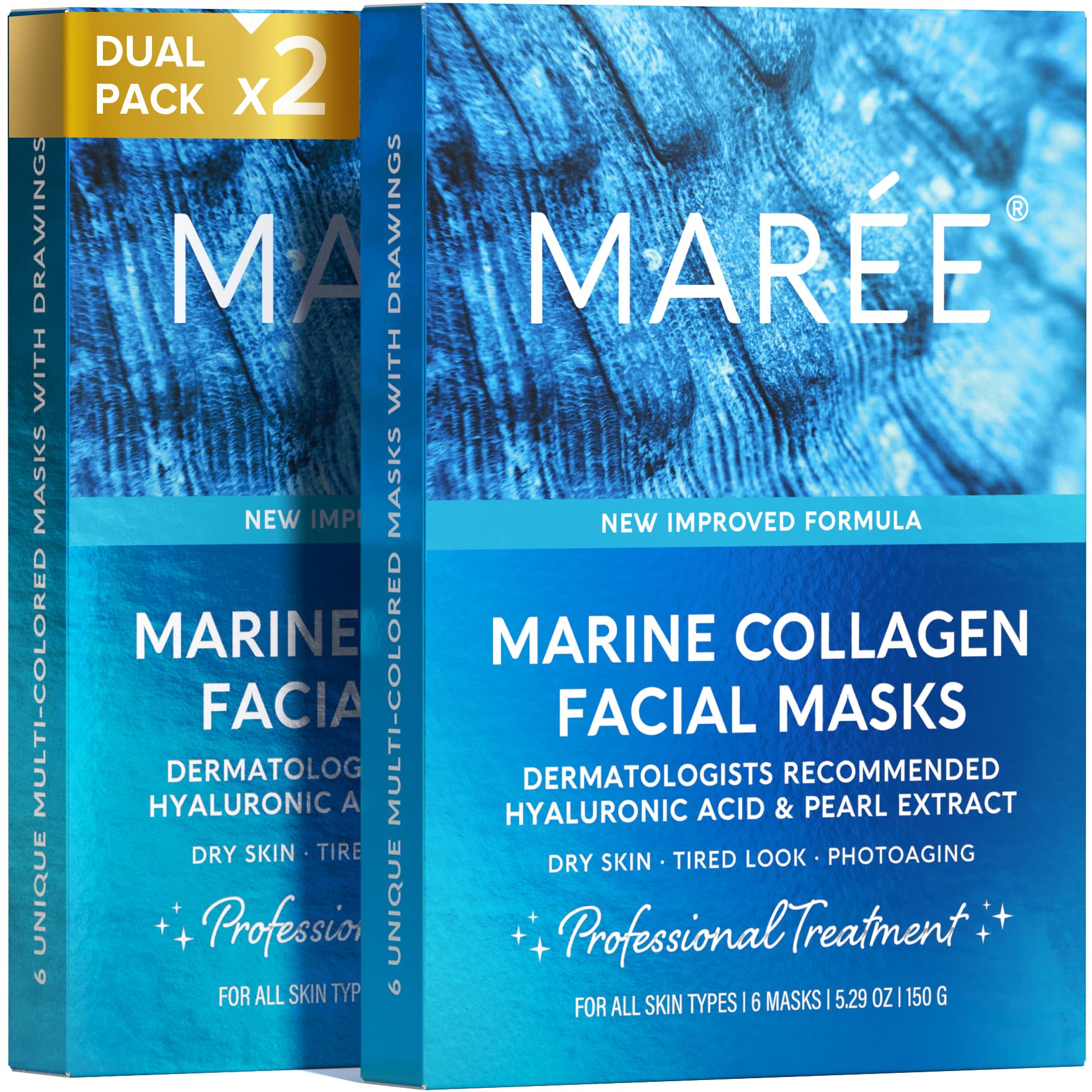 MAREE Collagen Mask pack open—hydration-ready sheets for a spa-like at-home routine.