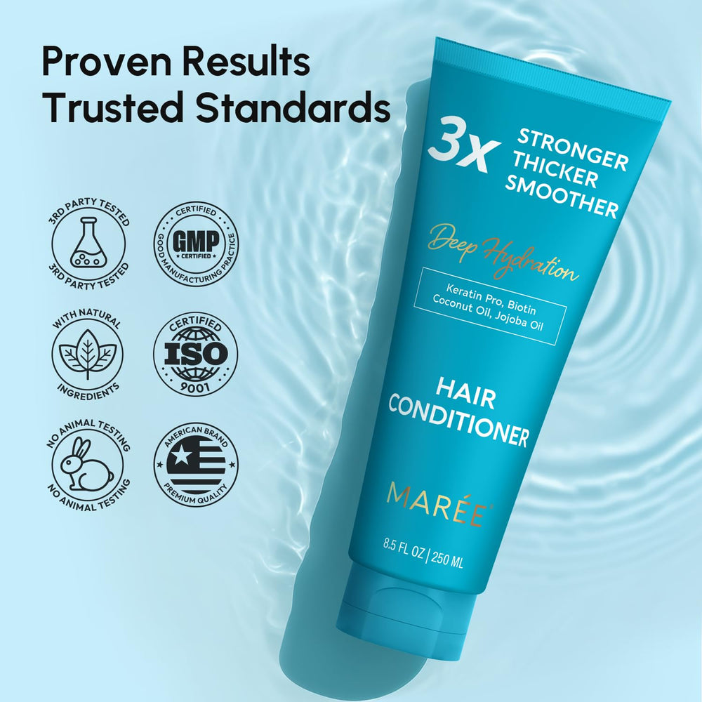 Curly hair use showcasing defined, hydrated curls after conditioning with MAREE