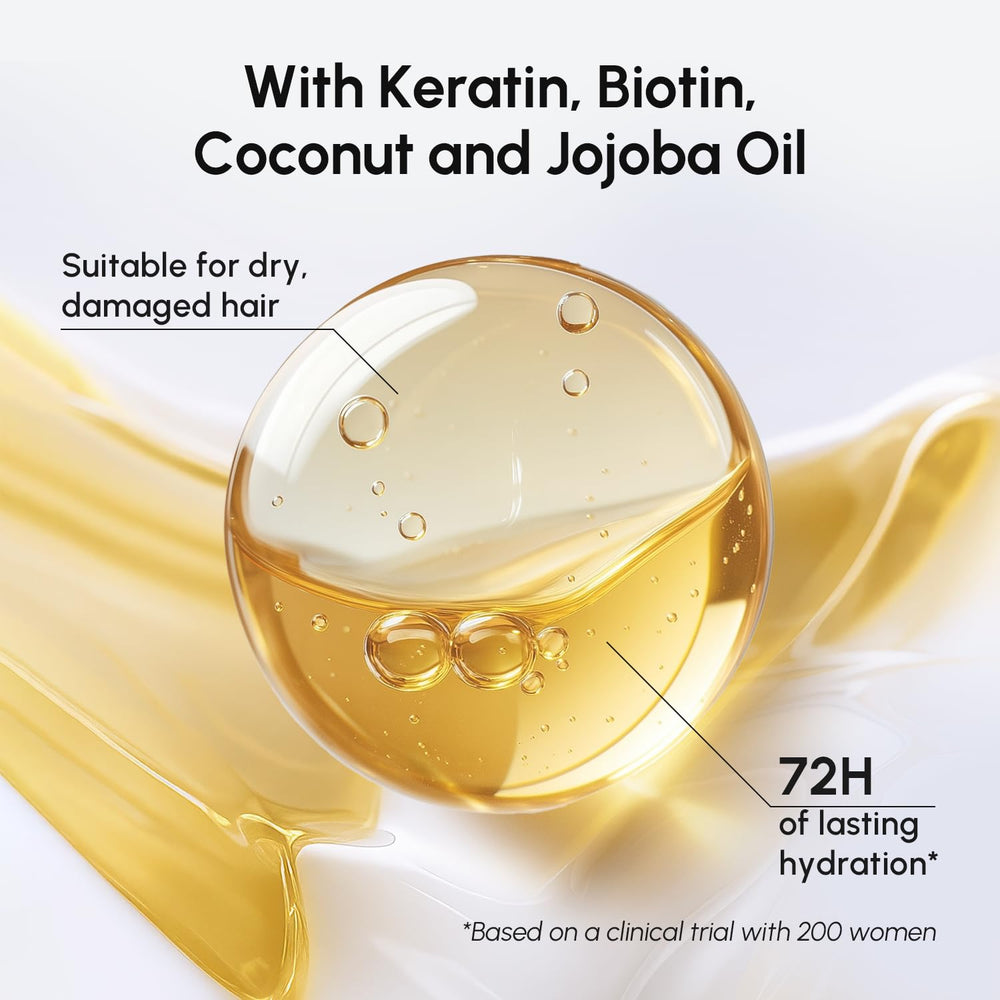 Rubbed-in hair demonstrates smoothing moisture and frizz control with MAREE