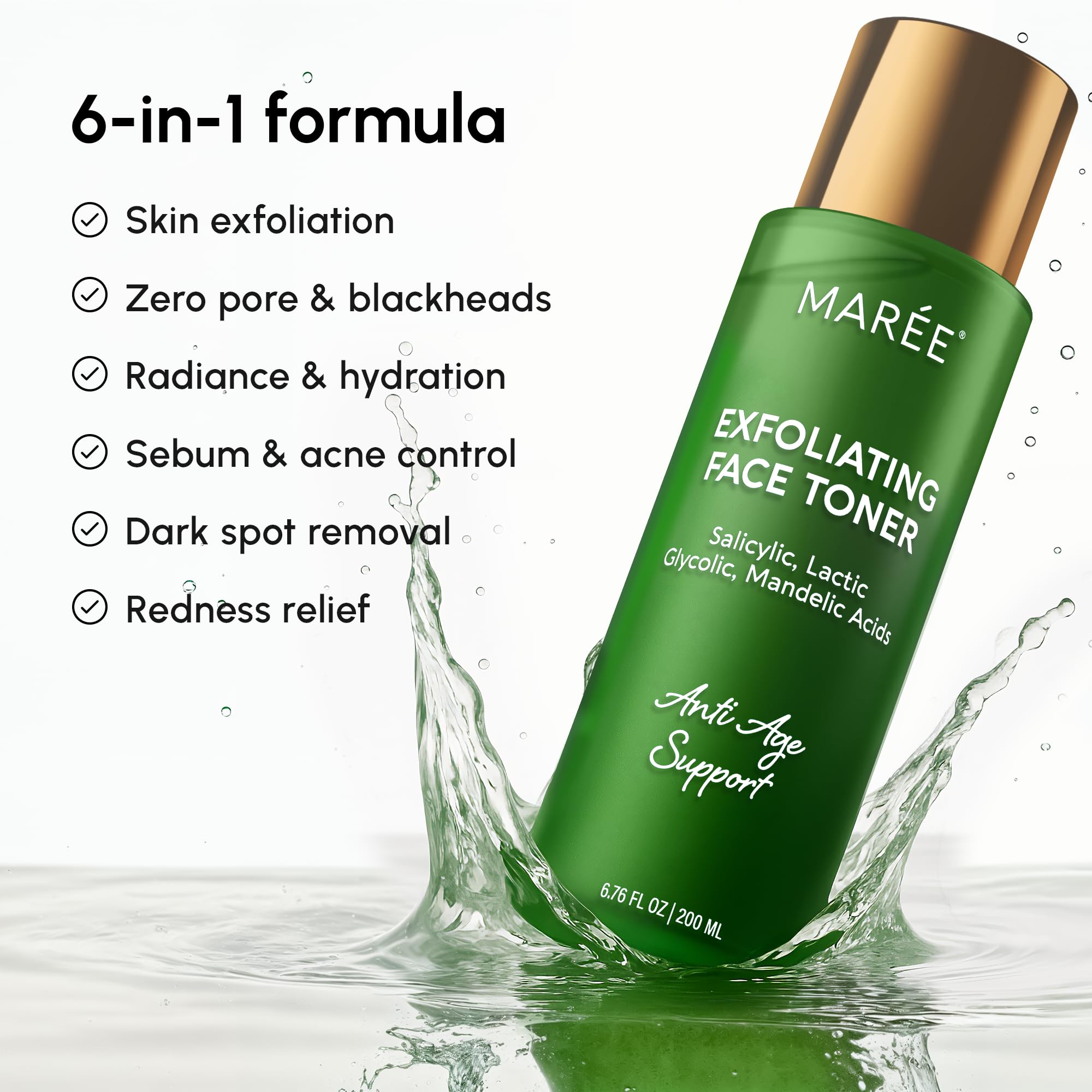 MAREE Exfoliating Toner hyaluronic-acid-drops closeup hints hydrating exfoliation