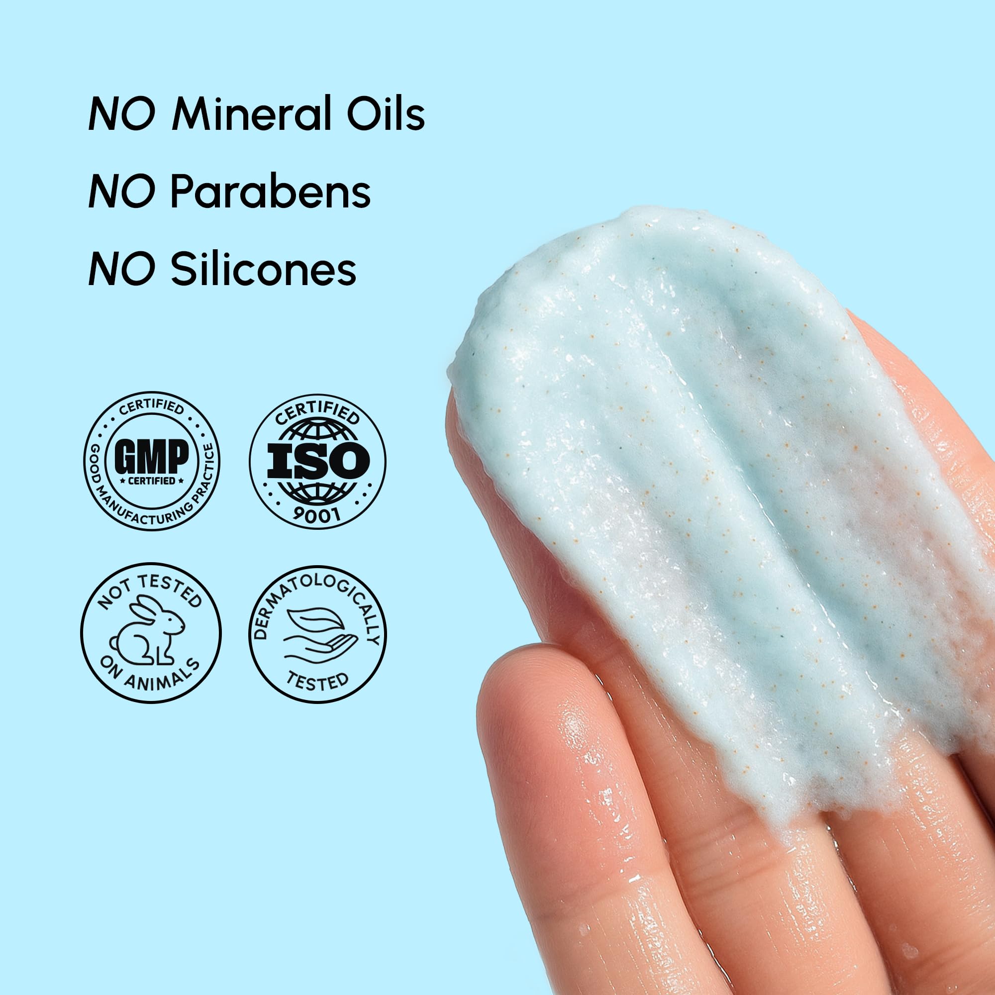 MAREE Face Exfoliator camellia-seed-oil nourishes and smooths the surface.