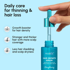 MAREE Hair Growth Serum with rosemary and castor oil for scalp nourishment.