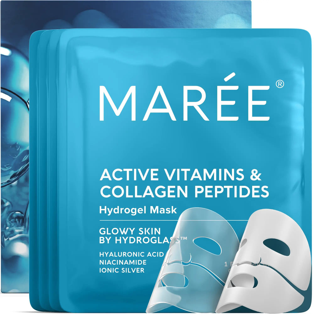 MAREE Hydrogel mask on face delivering hydration boost with hyaluronic acid