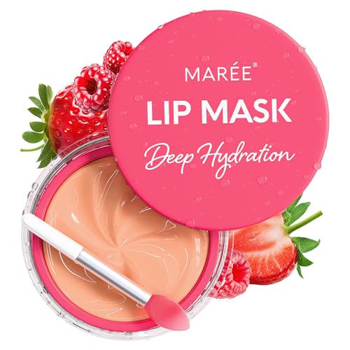 MAREE Lip Mask Overnight jar closeup showing rich hydration overnight