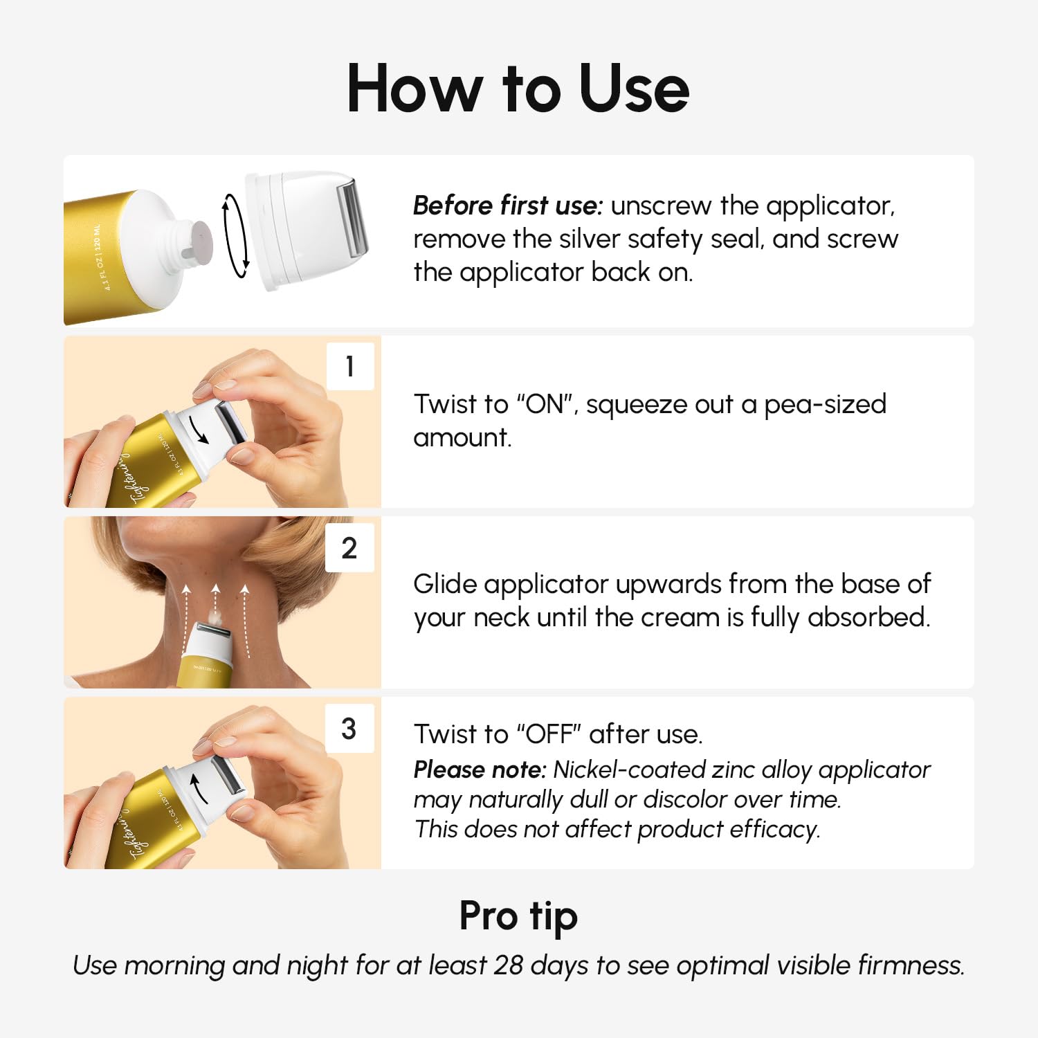 MAREE neck cream with roller morning routine setup with bottle and roller.