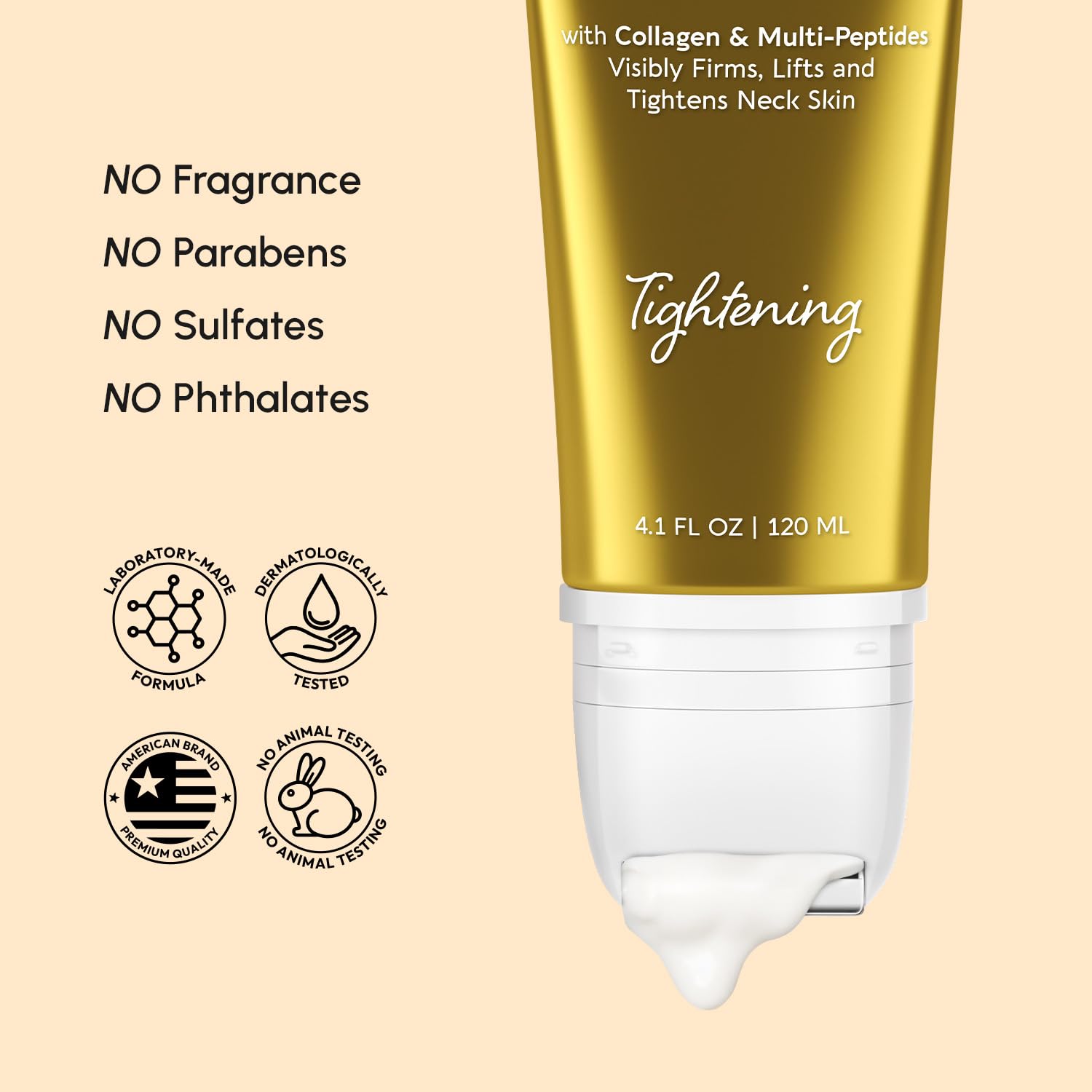 MAREE neck cream with roller metal massage roller in action aids absorption.