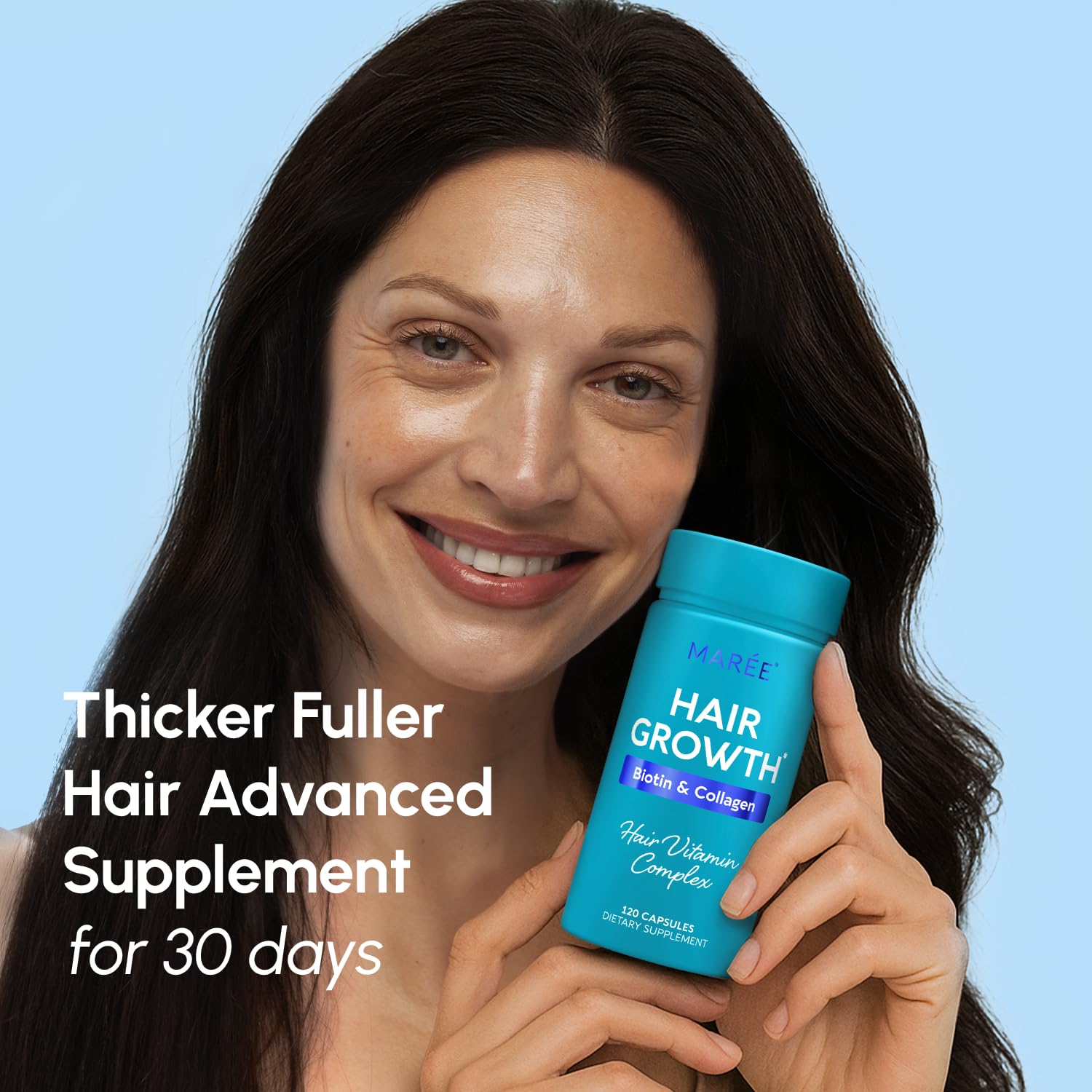 MAREE packaging on vanity communicates premium hair wellness and simple routine