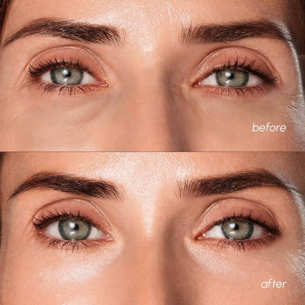 MAREE Pink Eye Gels hydrogel patch closeup emphasizes gentle rose-water infusion for brightening look