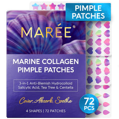 MAREE Star Pimple Patches closeup of star shapes for overnight oil absorption.