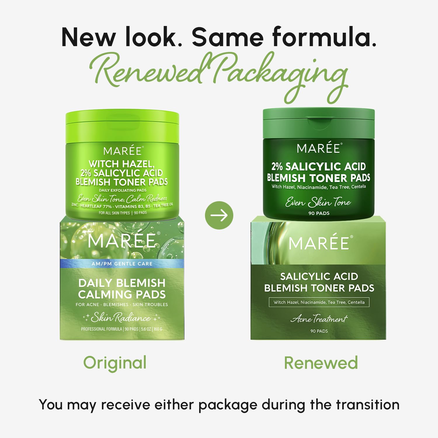 MAREE toner pads application swipe demonstrates easy daily cleansing