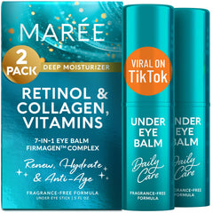 MAREE Under Eye Balm Stick closeup reveals creamy texture ideal for gentle under-eye hydration.