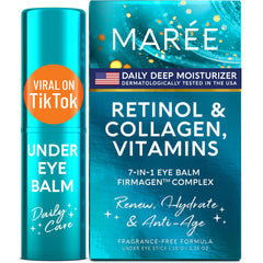MAREE Under Eye Balm Stick packaging closeup with gluten-free label