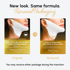 MAREE V Line Mask 24K Gold hydrogel texture highlights premium skin-contact and cooling sensation.
