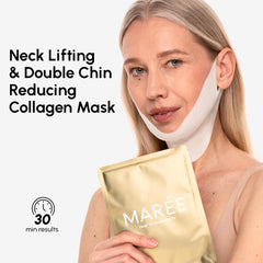 Applying the MAREE V Line Mask to face and neck for jawline support.