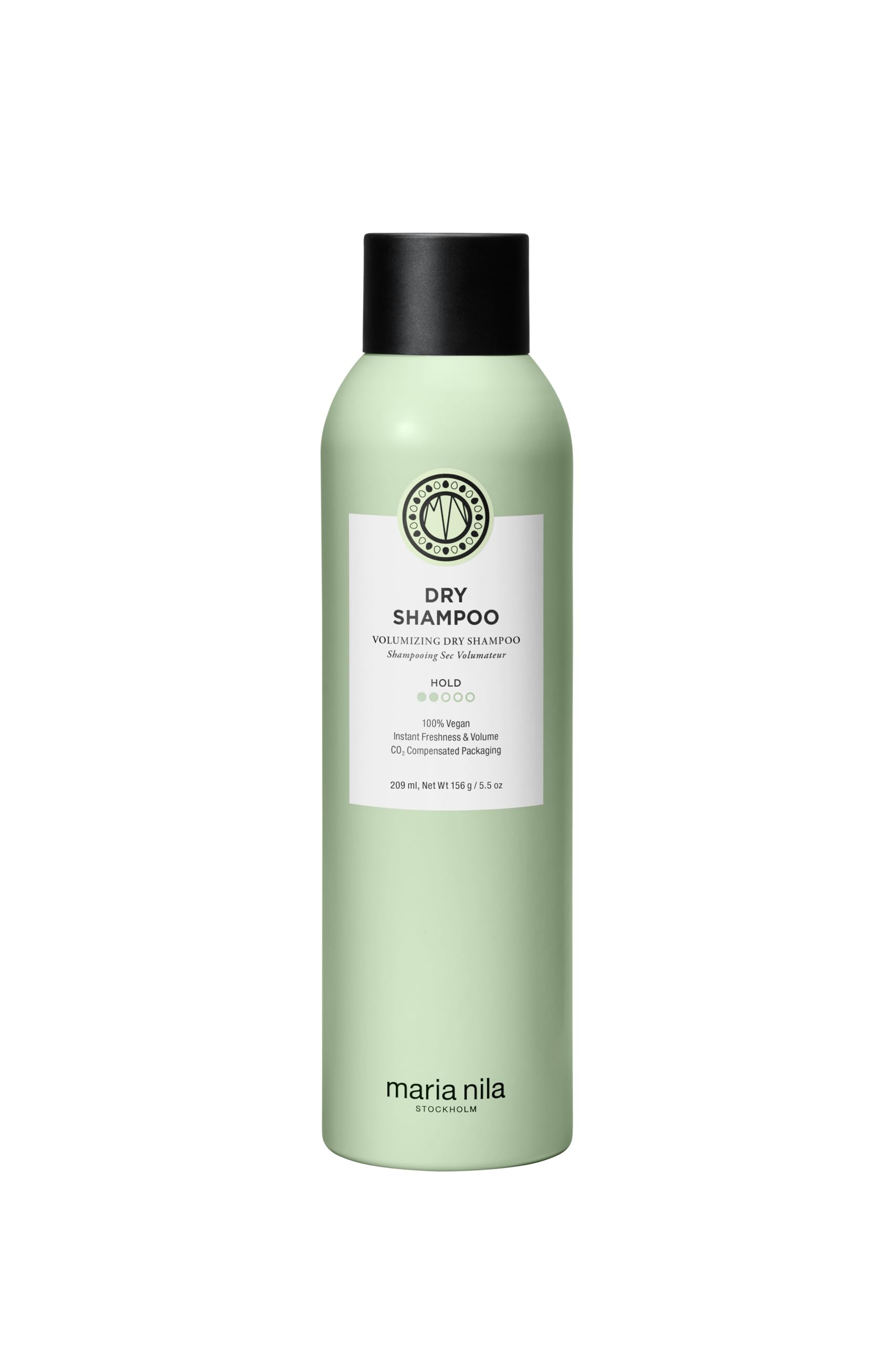 Maria Nila Dry Shampoo bottle shows oil-absorption for fresher hair between washes.