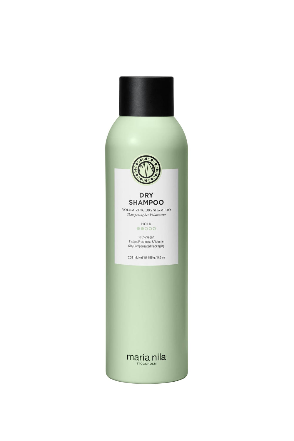 Maria Nila Dry Shampoo bottle shows oil-absorption for fresher hair between washes.