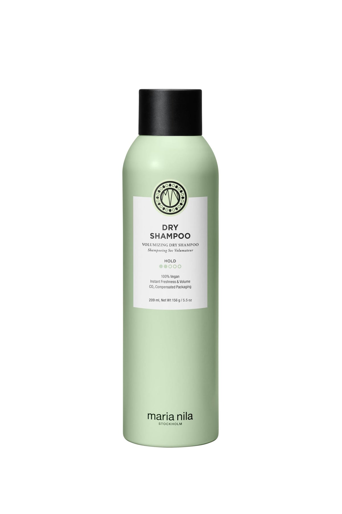 Maria Nila Dry Shampoo bottle shows oil-absorption for fresher hair between washes.
