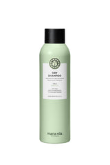 Maria Nila Dry Shampoo bottle shows oil-absorption for fresher hair between washes.