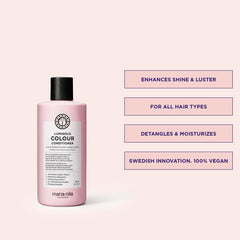 Maria Nila Luminous Colour Conditioner label closeup highlighting vegan and sulfate free ingredients