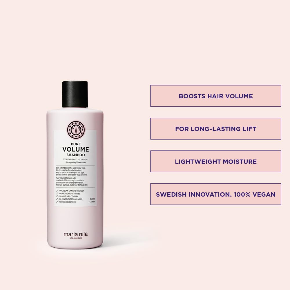 Maria Nila Pure Volume Shampoo lather stretching gentle cleansing for thin hair