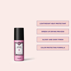 Maria Nila Quick Dry Heat Spray bottle side view highlighting travel-friendly design